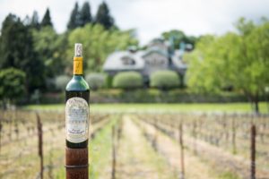 Napa Valley Cabernet bottle in a vineyard